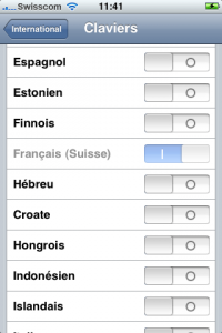 Screenshot swiss-french activation